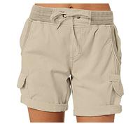 Kobilee Pantaloncini Donna Estivi Comodi Cotone Pantaloncini Sportivi Elastico Leggeri Fitness Pantaloncini Palestra Running Eleganti Pantaloni Corti con Tasche Corsa Shorts Bermuda Tennis