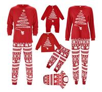 Kobilee Pigiama Natale Bimbo, Elegante Maglietta a Maniche Lunghe e Pantaloni Invernale Sleepwear Natalizi Abbinato Coppia Stampato Set Pigiama Natalizio Famiglia per Mamma Papà Bambino 13-14 Jahre
