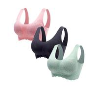 Kobilee Reggiseni Sportivi per Donna, Reggiseno Senza Ferretto, 3 pz Reggiseno Sportivo Donna, Brassiere Sexydonna con Pizzo, Morbida e Comodo, Reggiseno Contenitivo Donna Elasticizzato Push Up