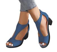 Kobilee Scarpe Estive Donna Eleganti Nere Basso Sposa Matrimonio Scarpe Basse Aperte Alto Scarpe Estive Medio con Tacco Slingback High Heels Estive Sabot Sandali Comode