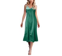 Kobilee Sottoveste Donna Estiva Spalla Larga Sexy Sottoveste Trasparente Taglie Forti Curvy Pigiama Lunga Tubino XXL Seta Vestaglia Camicia da Notte Rossa