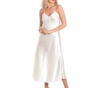 Kobilee Tubino Donna Rossa Taglie Forti Lunga Sottoveste Curvy Estiva Trasparente Vestaglia XXL Sexy Camicia da Notte Spalla Larga Tubino Pigiama Seta