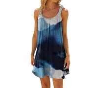 Kobilee Vestiti Eleganti Donna, Abito a Canotta Senza Maniche con Spalline - Taglie Comode Curvy da S a 2XL Copricostume Spiaggia Prendisole per Mare, Estate