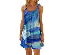 Kobilee Vestiti Estivi Donna Cotone, Abito a Canotta Senza Maniche con Spalline - Taglie Comode Curvy da S a 2XL Copricostume Spiaggia Prendisole per Mare, Estate