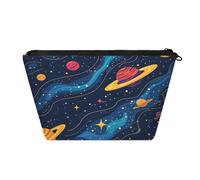 KOBLEN Cosmic Flow - Piccola trousse per cosmetici da donna, impermeabile, con 2 tasche interne in rete, borsa da toeletta portatile da viaggio per affari, viaggi di famiglia, campeggio, spiaggia