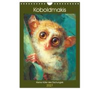 Koboldmakis. Kleine Hüter des Dschungels (Wandkalender 2027 DIN A4 hoch), CALVENDO Monatskalender: Eine verträumte Dschungelwelt, in der zarte ... Blättern und Mondlicht lebendig werden