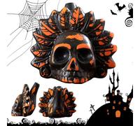 KOBONA Autentico fischio azteco Forte e spettrale Fischio della morte azteco Fischio con teschio for oggetti di scena di scherzi di Halloween (Arancione)