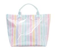 KOBONA Borsa in tela leggera in PVC Borsa a tracolla da viaggio portatile di capacità Borse per la spesa con motivo a strisce