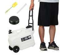 KOBONA Contenitore per l'acqua: Contenitori per stoccaggio dell'acqua davvero senza perdite da 28 litri con rubinetto Distributore di acqua densa portatile multifunzione senza BPA Brocca con ruote per