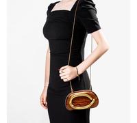 KOBONA Donne Box frizione acrilica con catena di metallo elegante sacca da sera alla moda acrilica a forma di guscio a forma di guscio a forma di traversa for donna for la serata for matrimoni
