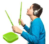 KOBONA Tamburo ad aria con bacchette Pedali per batteria ad aria virtuale professionali elettronici per principianti Bambini Adulti (Pagamento base verde)