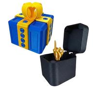 KOBONA The Prank Box - Divertenti scatole regalo con viti stampate in 3D con dito medio, scatole con viti per scherzi per Halloween e Natale, decorazioni colorate interattive per scherzi da scrivania