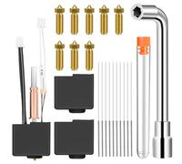 Kobra 3 Hotend Kit | Set Hot end per stampante 3D con 8 ugelli in ottone da 0,4 mm, chiavi per ugelli, 10 aghi per la pulizia e 2 custodie in silicone | Compatibile con Kobra 3/Kobra 3 Combo
