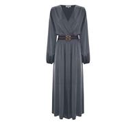 Kocca - Abito con Scollo a V Donna, Tinta Unita, Scollo a V,Colore: Piombo, Modello: A25PAB7480ABUN0000, Taglia: XL