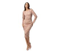 Kocca - Abito Maniche Lunghe in Pizzo Donna, Colore: Rosa Cenere, Modello: A25RAB8899ABUN3057, Taglia: M