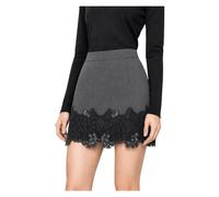 Kocca - Gonna a vita alta con orlo in pizzo floreale e zip nascosta - - Skirts - Donna - Grigio - 2XS