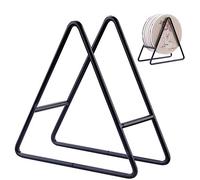 Kocent - Supporto per sottobicchiere a triangolo, in ferro nero, per sottobicchieri rotondi e quadrati, misura da 4 a 9 pezzi, 10,9 cm