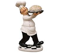 Koch - Statuetta decorativa a forma di cuoco con pasta, in resina, decorazione da scrivania, decorazione per la cucina, ristorante, bar, panetteria, idea, stile 2