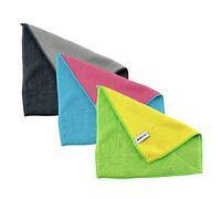 Kochblume - Panno in Microfibra, 30 x 30 cm, Set da 3 Pezzi (Antracite/Verde, Giallo e Turchese/Rosa)