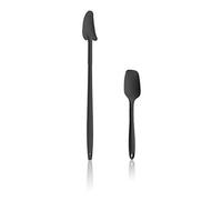 Kochblume Set di 2 cucchiai da resto, cucchiaio flessibile S, silicone premium e nucleo in acciaio inox senza BPA, in scatola colorata (antracite, set da 2)