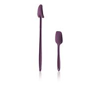 Kochblume Set di 2 cucchiai da resto, cucchiaio flessibile S, silicone premium e nucleo in acciaio inox senza BPA, in scatola colorata (viola, set da 2)