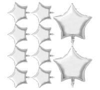 KOCKSHION 10pezzi Palloncini Foil Forma di Stella Punte da Argento Palloncini Mylar per Compleanno Nozze e Decorazioni per Feste Resistenti e Riutilizzabili per Elio o Aria