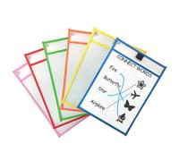 KOCKSHION 12 Pezzi Cartelle Portadocumenti in Pvc Trasparente Tasca per Pennarello e Occhiello in Metallo, Facili da Pulire, per Scuola e Ufficio Colore Casuale