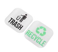 KOCKSHION 2 Pezzi Adesivi Magnetici per Riciclaggio e Rifiuti in Acciaio Inossidabile Argento, Riutilizzabili e Cancellabili, per Bidoni della Spazzatura in Parchi e Luoghi Pubblici