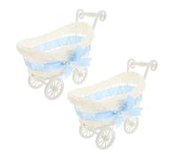 KOCKSHION 2 Pezzi Ornamenti Per Passeggino in Finto Rattan Cestini Per Passeggino Giocattolo Per Indumenti Bomboniera Per Passeggino Carrozzina Di Vimini Gioco Cesto Di Vimini Pp Sky-blue