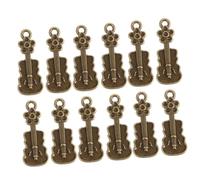 KOCKSHION 20pezzi Ciondoli Forma Di Violino Per Creazioni Fai Da Te Accessori Per Gioielli Charm Per Collane e Orecchini Per Appassionati Di e Artigianato