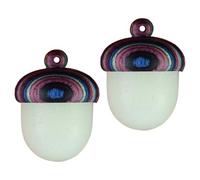 KOCKSHION 2pezzi Ciondoli Splicing Forma di Cono Luminosi per Creazioni Gioielli Pendenti Acorn per Bracciali e Orecchini Decorazioni Natalizie in Legno