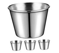 KOCKSHION 4 contenitori per condimenti in acciaio inox, piccoli, per antipasti, resistenti al calore, per casa, ristorante, feste, design minimalista
