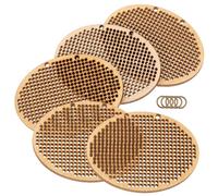 KOCKSHION 5pezzi Chips di Legno per Ricamo Punto Croce Fatti Mano Pendenti Unici per Collane e Segnalibri Legno Naturale Accessori Versatili per Ogni Occasione