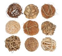 KOCKSHION 9 Palline Sfere Resistenti Decorative Rustiche in Foglie di Vite D'erba Set da 9 Pezzi per Decorazione Tavola Stili Multipli per Centrotavola e Vasi e Adatte a Varie Occasioni