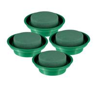 KOCKSHION Base Floreale Rotonda Verde Confezione da 4 Pezzi in Resina Fenolica e Pp Facile da e Trasportare per Composizioni Floreali Fai da Te