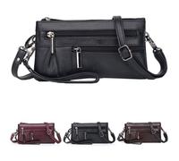 KOCKSHION Borsa a Tracolla Mini Donna Busta in PU Nera Raffinata | Pochette e Borsa a Spalla, Interno Capiente, Finitura Leggera Lucida, per Serate e Cerimonie