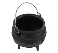KOCKSHION Calderone in Ghisa Nero con Manico, Porta Incenso Resistente al Calore a Treppiede, per Rituali e Aromaterapia in Casa