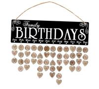 KOCKSHION Calendario da e 50 a Forma di Cuore in Legno Nero con 50 Pendenti Rotondi Lavagna della Mamma per e Date, Decorazione la Casa
