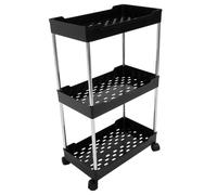 KOCKSHION Carrello Di Stoccaggio Carrello Da Cucina Carrello Con Ruote Su Ruote Carrello Della Spesa Con Ruote Carrelli Della Organizzatore Della Cucina Tre Nero Ferro Da Stiro
