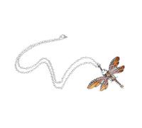 KOCKSHION Collana Lunga Raffinata e Portatile Ciondolo a Forma di Libellula Donna in Lega Color Caffè con Pietre Brillanti e Compleanni per Ogni Occasione