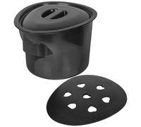 KOCKSHION Comoda Sedia per Anziani con Vasino Portatile in Plastica Nera, con Copertura Isolante e Praticità per Utilizzo Domestico in Bagno, Set Completo Stile Casuale