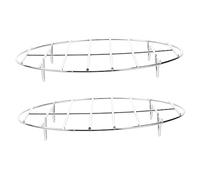 KOCKSHION Griglia per Barbecue in Acciaio Inox Rotonda 20 Cm, Set 2 Pezzi per Grigliate all’Aperto, Superficie Antiaderente Resistente Alte Temperature, Supporto per Arrosto, Pizza