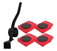 KOCKSHION Kit Spostamento Mobili Pesanti Ruote in Ferro e Abs, Strumento per Sollevare e Trasportare Oggetti Pesanti come Casse, Capacità di Carico Elevata, Colore Nero