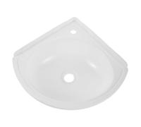 KOCKSHION Lavabo Angolare Triangolare Bianco in Plastica, Lavandino a Salvaspazio per Piccoli Bagni, per Appartamenti, e Camper Installazione Semplice