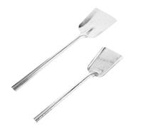 KOCKSHION Pala per Cenere in Acciaio al Basso Tenore di Carbonio 2 Pezzi per Pulizia Efficiente di Braci e Carbone, Facile da Riporre, per Bracieri e Campeggio Colore Argento