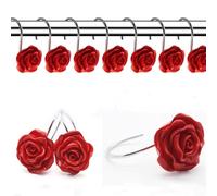 KOCKSHION Pomelli in Ceramica a Forma di Rosa Rossa per Maniglie Mobili da Cucina Vintage, Set 2 Pezzi per Cassetti e Ante, Accessori per Armadietti e Armadi