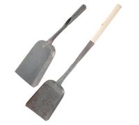 KOCKSHION Set 2pezzi Pale in Ferro Impugnatura in Legno per Pulizia Cenere e Carbone, Pala per Stufa e Stufa, Strumento Compatto per Uso Domestico