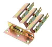 KOCKSHION Set 4pezzi Staffe per Sponda del Letto in Ferro Oro con Cerniera e Trave Trasversale, Connessione Sicura e Resistente per Camera da Letto