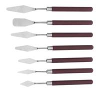 KOCKSHION Set 7 Pezzi Set di raschietti per pittura a olio inossidabile tavolozza Forniture colore pittore arte raschietto per artisti spatola dell'artista raschietto artistico Di legno Nero