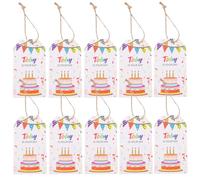 KOCKSHION Set di Etichette per Regalo di Compleanno con Corda in Carta, Design Elegante e Versatile per Decorazioni Festa e Shower, Scrittura Comoda e Uso Pratico